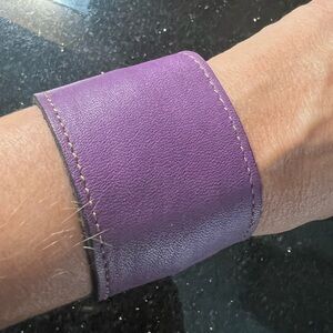 Purple Leather Cuff Bracelet
